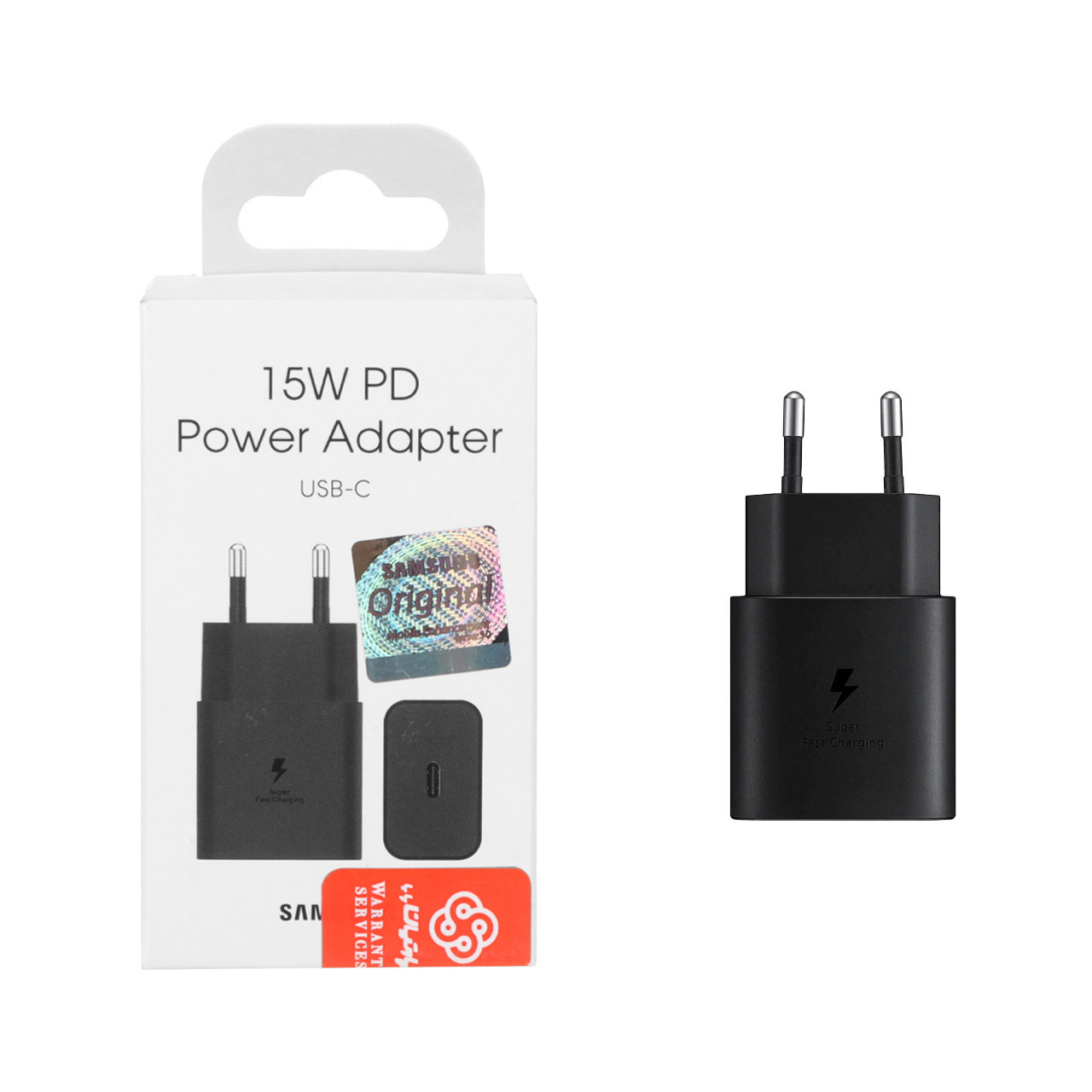 شارژر دیواری فست و PD تک پورت SAMSUNG مدل T1510 15W به همراه کابل شارژ Type-C To Type-C - مشکی (گارانتی پارتیان پایا)
